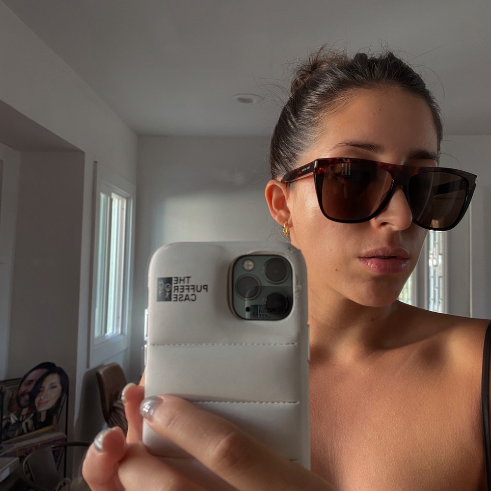Oversized YSL dark tortoise sunglasses
